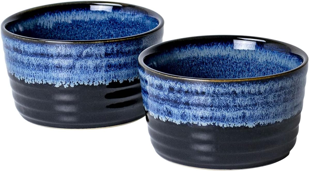 STYLISH CHEF Ramekins | Set of 2 & 8 Oz | Oven Safe Baking Set for Baked Oats, Mug Cakes, Custard, Pudding, Souffle Cups
