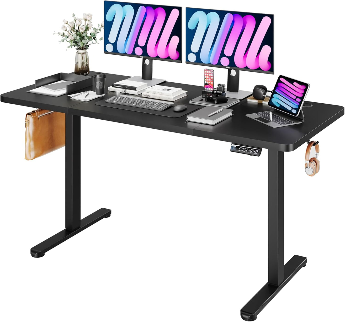 BEST OF BOTH WORLDS Electric Standing Desk | Height Adjustable Desk | Ergonomic Home Office Sit / Stand Desk with Memory Preset Controller