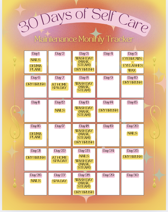 MAINTENACE SELF CARE TRACKER