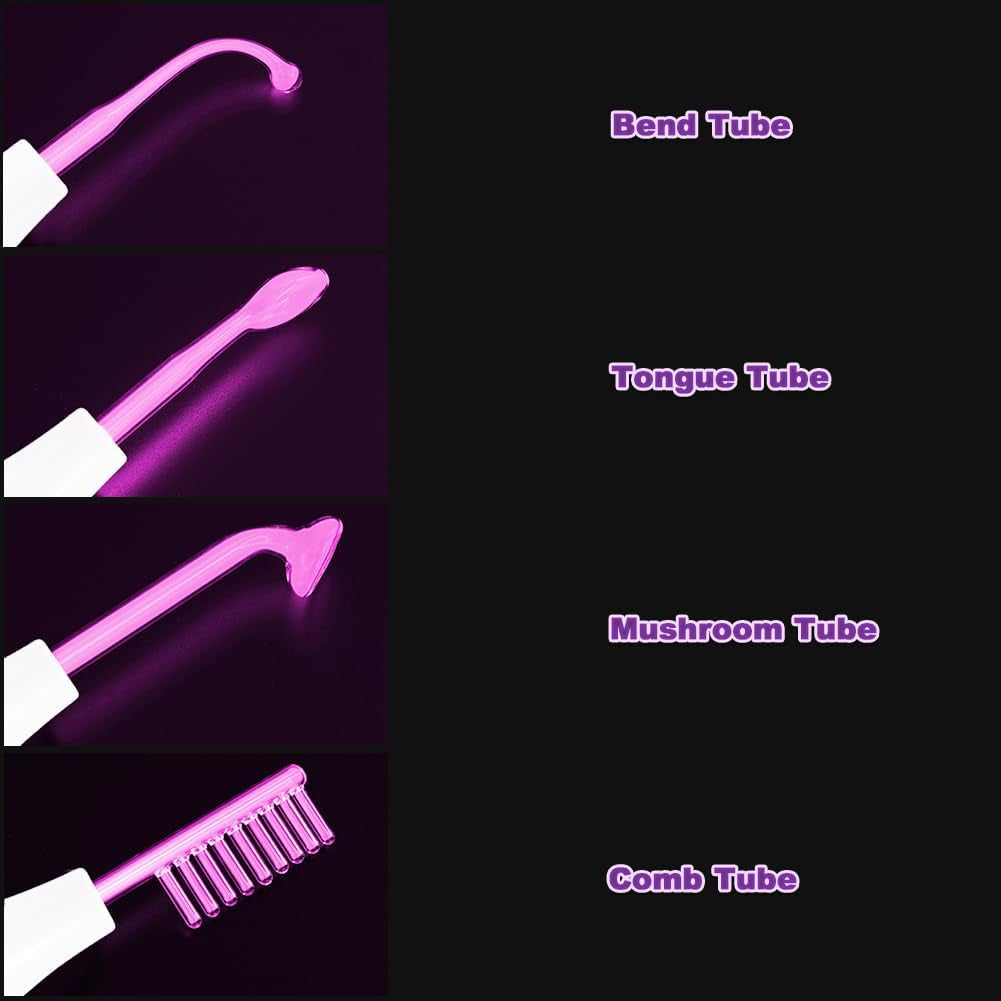 WE HAVE SPA AT HOME  High Frequency Hair & Facial / Skin Therapy Wand 4Pcs