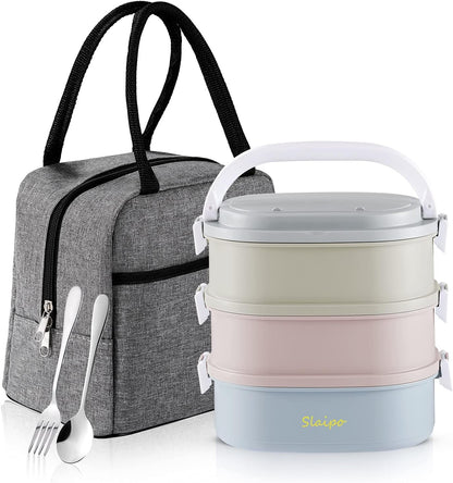 MEAL PREP PRO Bento Box Adult Lunch Box, Lunch Box for Men Women with Insulated Lunch Bag, Stainless Steel Salad Lunch Containers, Stackable Leakproof Lunch Kit