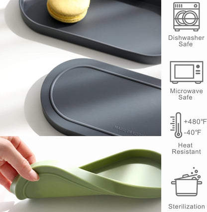 ELEVATE THE CLUTTER Silicone Tray - Small Vanity Tray Organizer - Multi-Purpose Modern Kitchen Sink, Bathroom, Counter Organizer