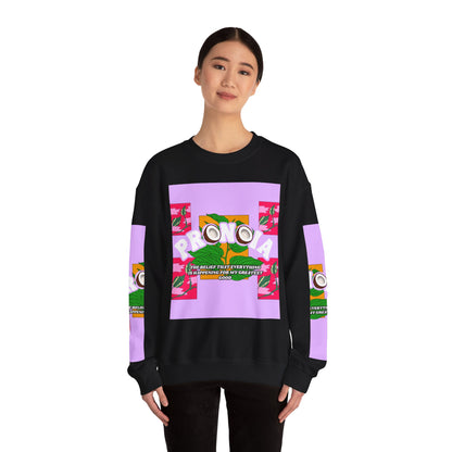 Pronoia Tropical Floral Positive Self Affirmation Graphic Crewneck Sweatshirt