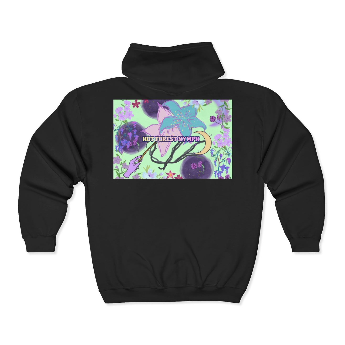 For the Nature Baddies & Beauties Zip Hoodie — 'Hot Forest Nymph' Mystical & Occult Floral Design