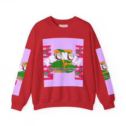 Pronoia Tropical Floral Positive Self Affirmation Graphic Crewneck Sweatshirt