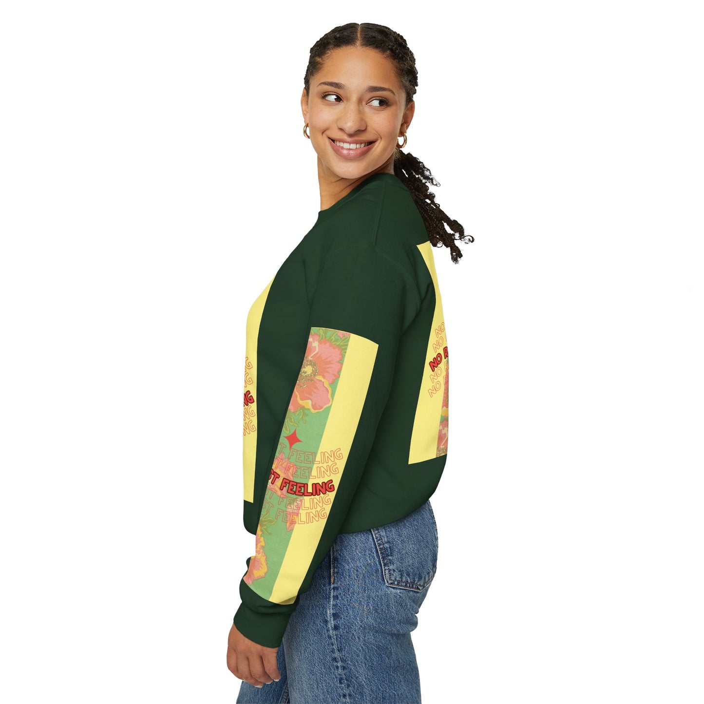 Floral 'No Repressing, Just Feeling' Crewneck Sweatshirt