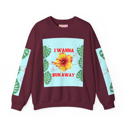 Run Away Tropical & Galactic Floral Crewneck Sweatshirt