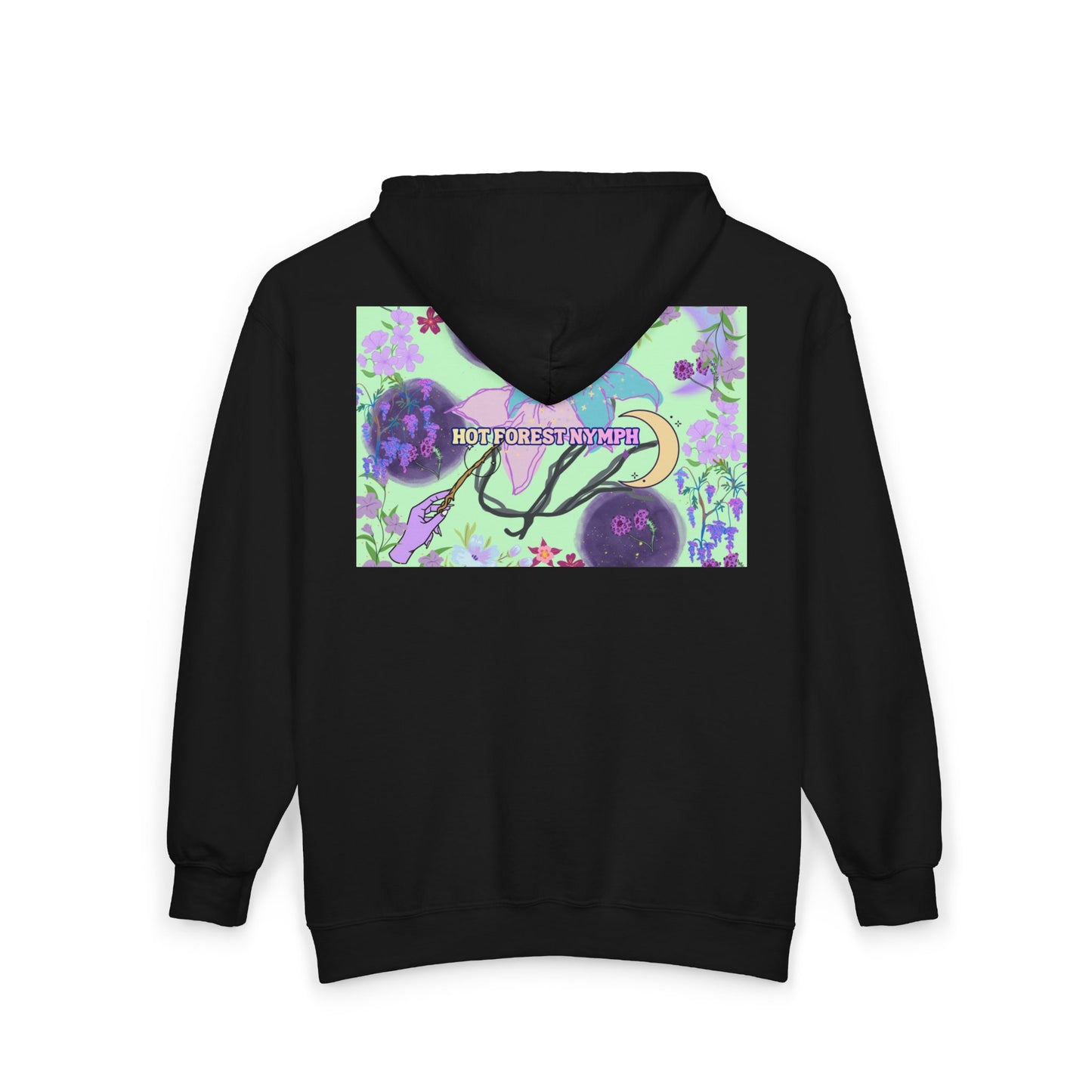 For the Nature Baddies & Beauties Zip Hoodie — 'Hot Forest Nymph' Mystical & Occult Floral Design