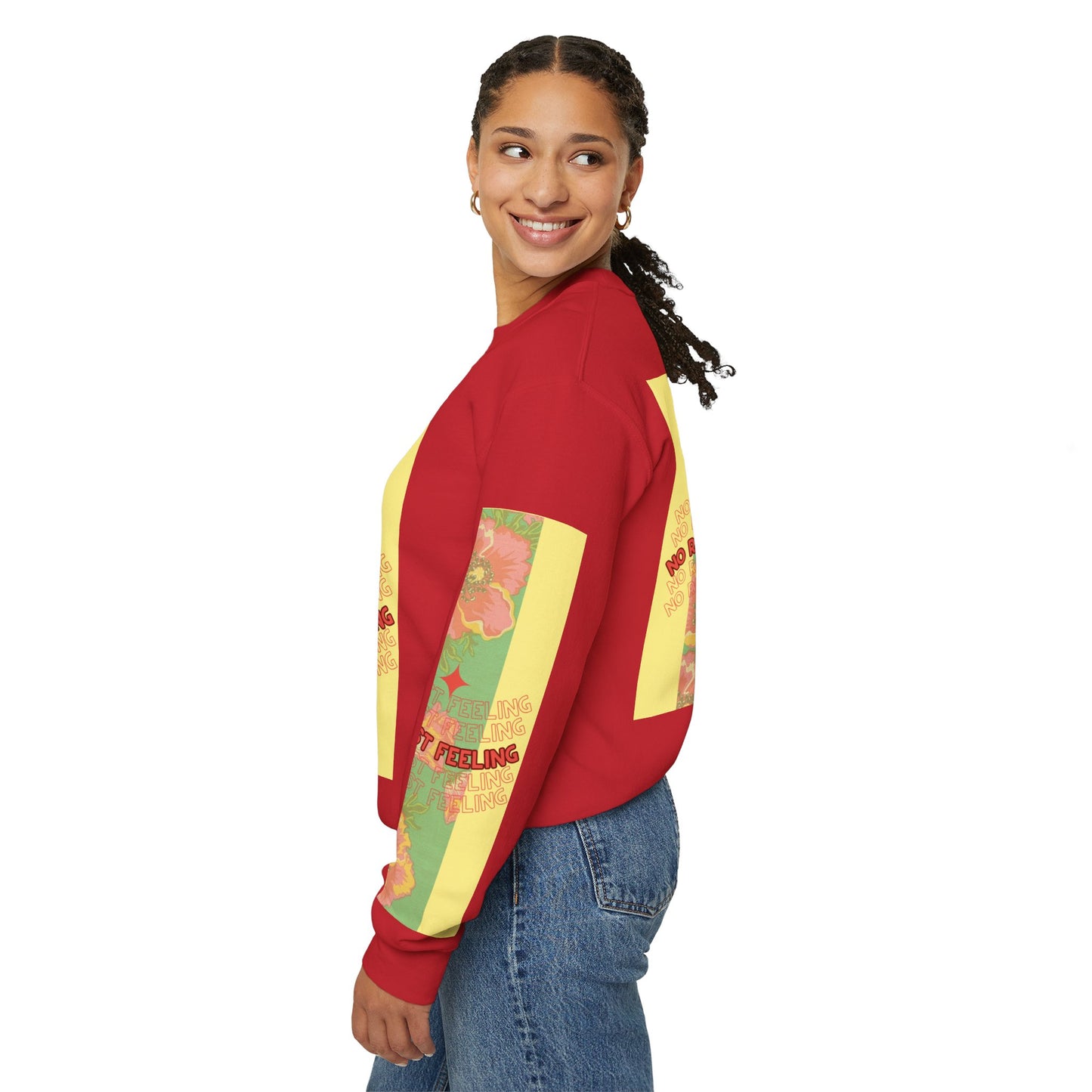 Floral 'No Repressing, Just Feeling' Crewneck Sweatshirt