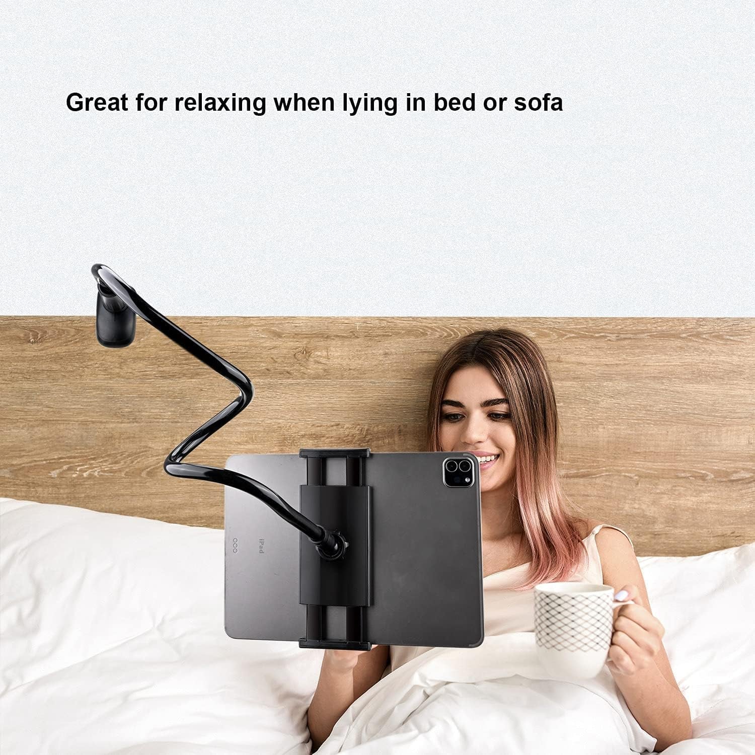 GET THAT POSTURE RIGHT Gooseneck Tablet Stand & Kindle Holder for Bed | Tablet Stand with Adjustable Flexible Arm Clamp | Mount Clip Holder for Phone Ipad Air Mini | Galaxy Tabs | Kindle Fire | Switch or Other 4.7-10.5" Devices