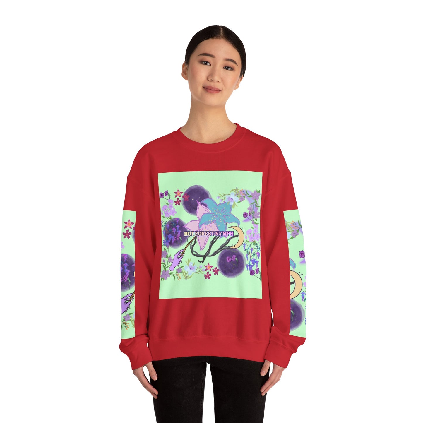 Floral & Mystical BADDIE Graphic Sweatshirt – Pastel Nature Lover - Inspired Crewneck