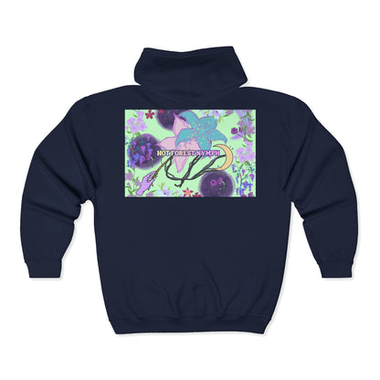 For the Nature Baddies & Beauties Zip Hoodie — 'Hot Forest Nymph' Mystical & Occult Floral Design