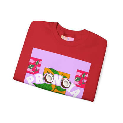 Pronoia Tropical Floral Positive Self Affirmation Graphic Crewneck Sweatshirt