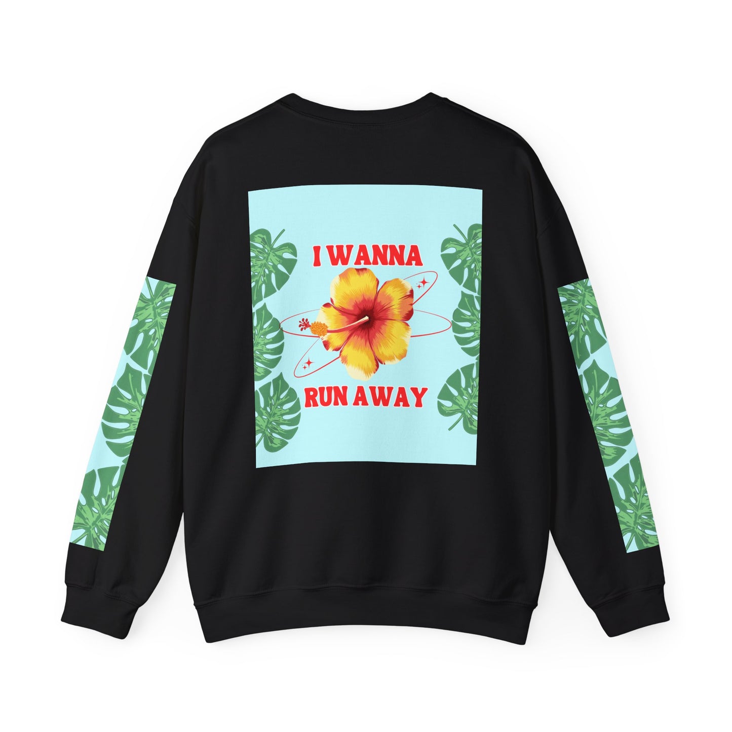 Run Away Tropical & Galactic Floral Crewneck Sweatshirt