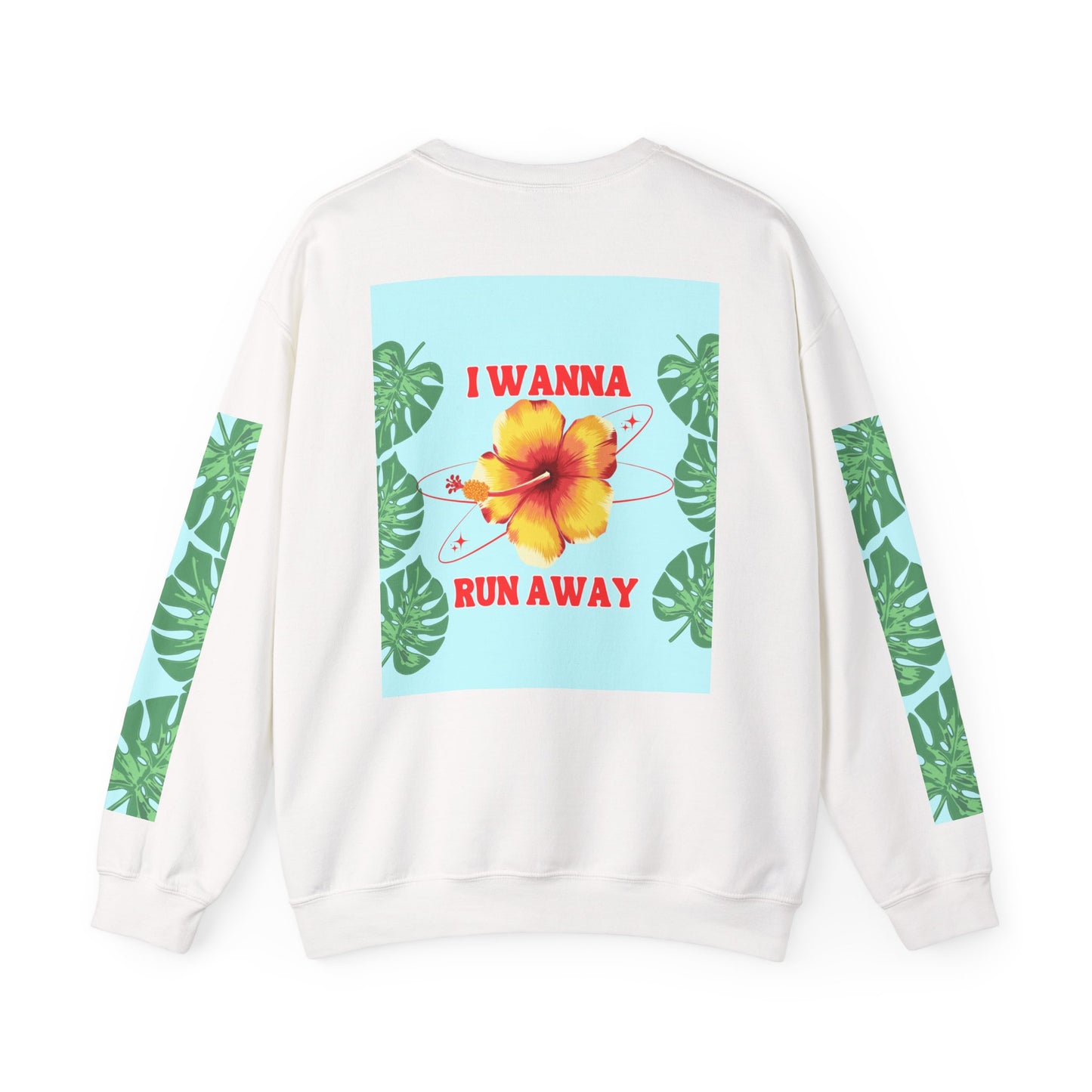 Run Away Tropical & Galactic Floral Crewneck Sweatshirt