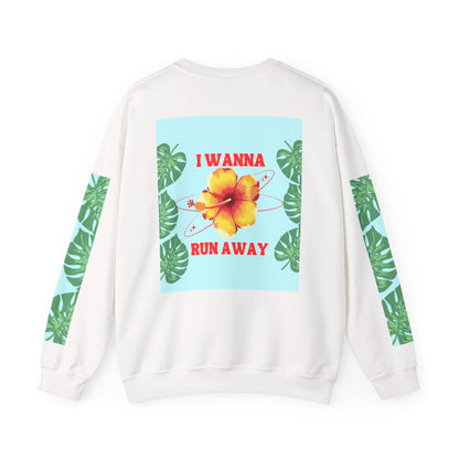Run Away Tropical & Galactic Floral Crewneck Sweatshirt