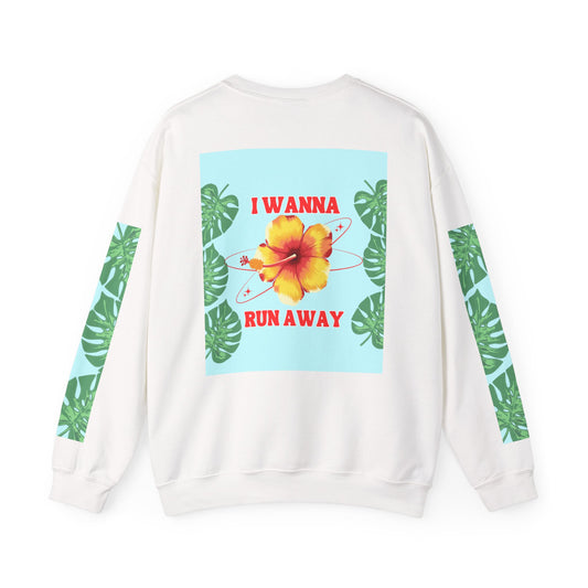 Run Away Tropical & Galactic Floral Crewneck Sweatshirt