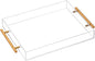 CLUTTER WHERE, CLUTTER BEWARE Clear Acrylic Tray with Metal Handles - No Need to Assemble -11X14 Inch - Decorative Storage Organizer with Spill-Proof Design