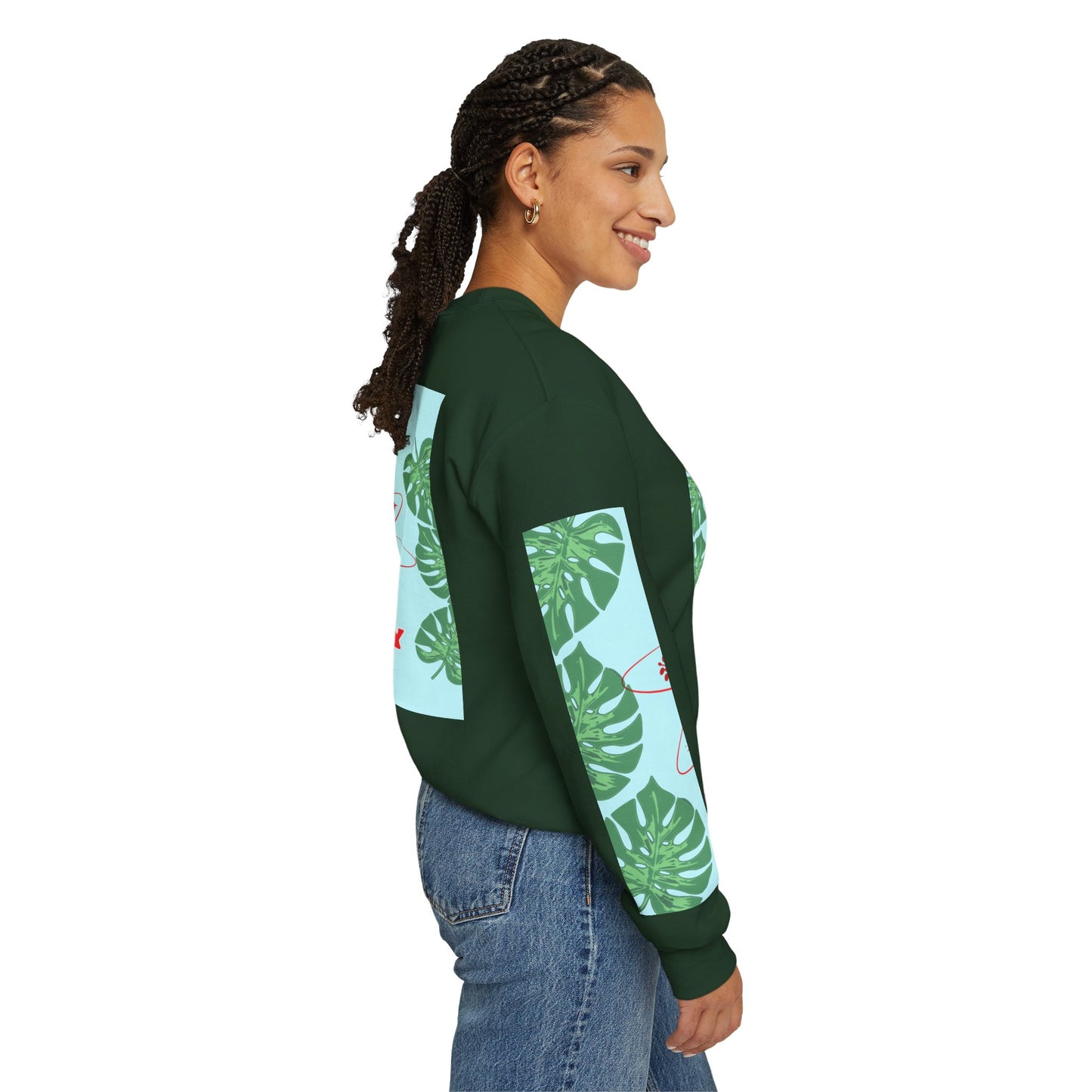 Run Away Tropical & Galactic Floral Crewneck Sweatshirt