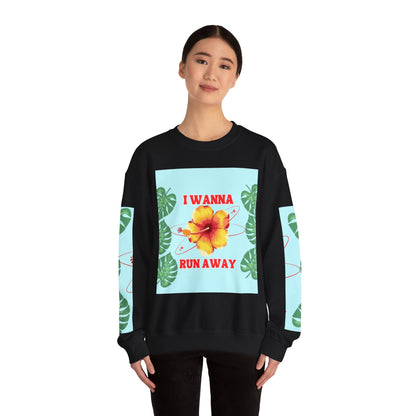 Run Away Tropical & Galactic Floral Crewneck Sweatshirt