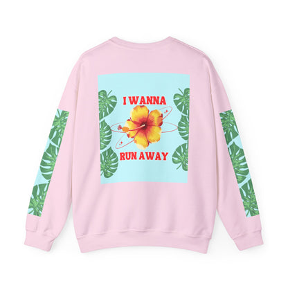 Run Away Tropical & Galactic Floral Crewneck Sweatshirt