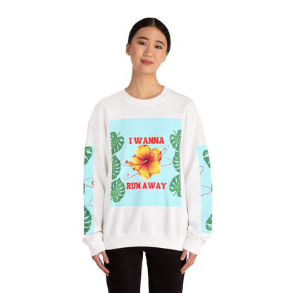 Run Away Tropical & Galactic Floral Crewneck Sweatshirt