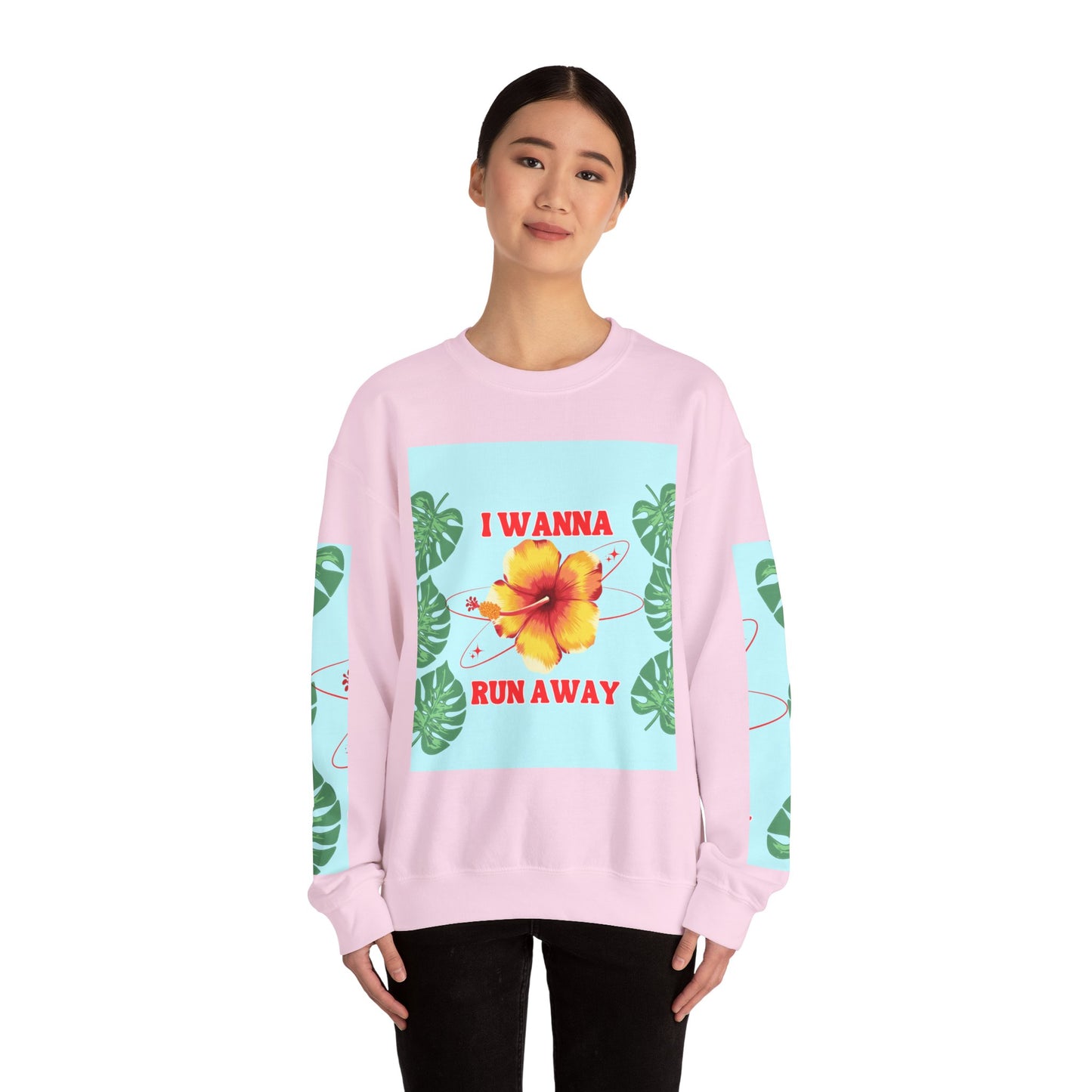 Run Away Tropical & Galactic Floral Crewneck Sweatshirt