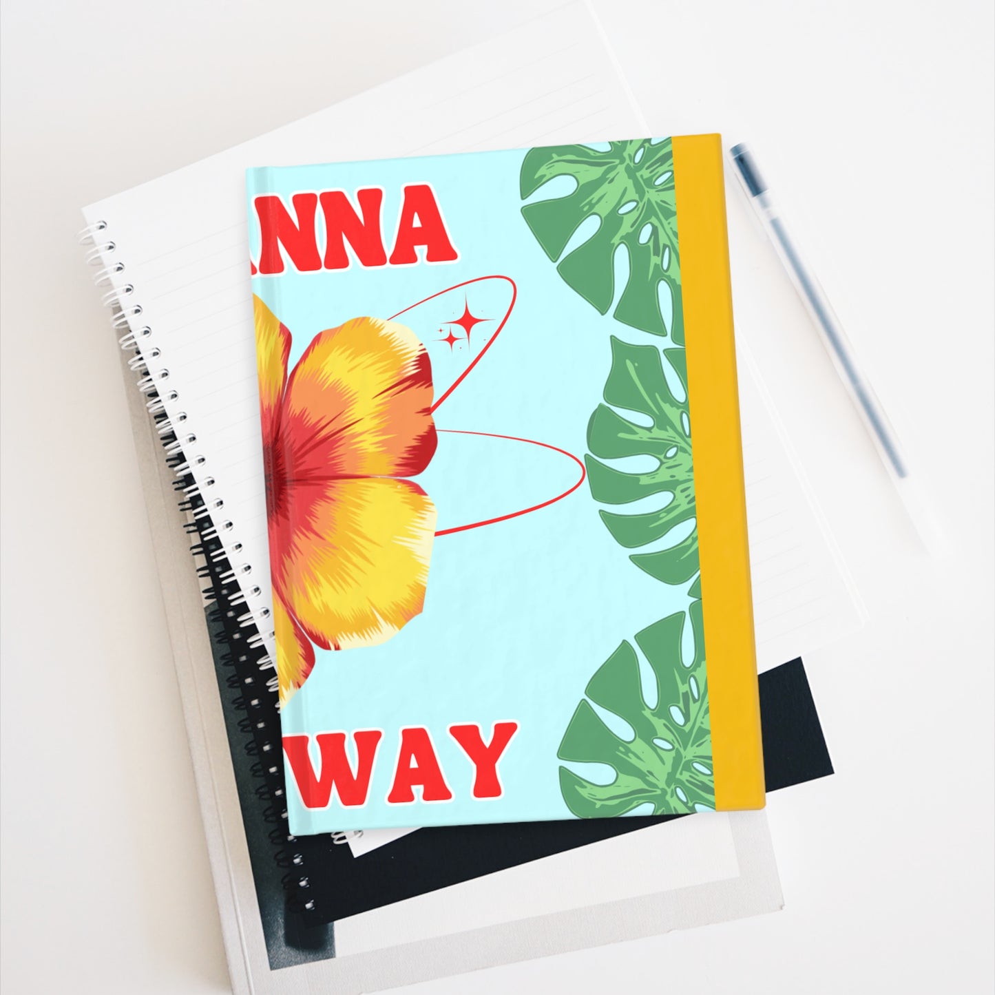 Hibiscus Artistry Journal - "I Wanna Run Away" Tropical Floral Notebook for sketch, paint, ideas