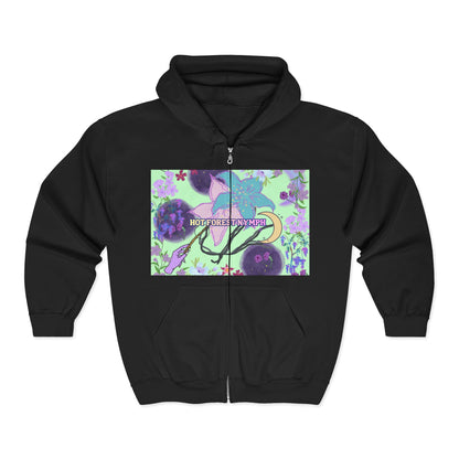 For the Nature Baddies & Beauties Zip Hoodie — 'Hot Forest Nymph' Mystical & Occult Floral Design
