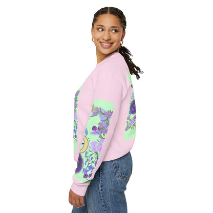 Floral & Mystical BADDIE Graphic Sweatshirt – Pastel Nature Lover - Inspired Crewneck