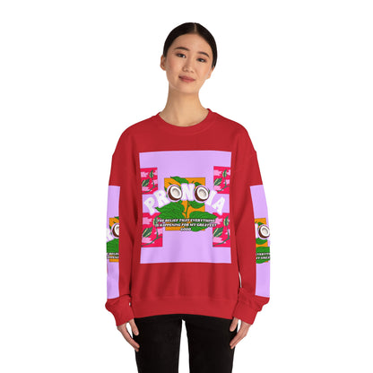 Pronoia Tropical Floral Positive Self Affirmation Graphic Crewneck Sweatshirt