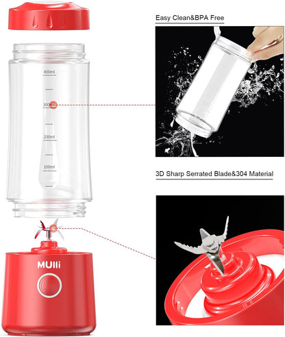 MEAL PREP PRO Six Blade Portable Blender | USB Rechargeable Personal Mixer for Smoothie and Shakes at Work, Travel, and Gym 