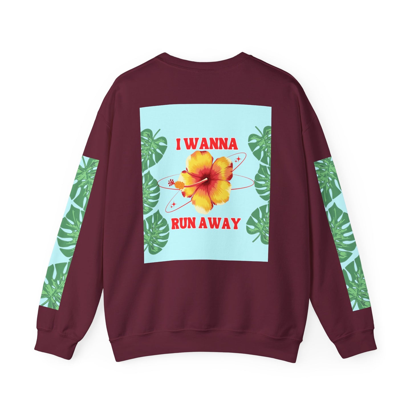 Run Away Tropical & Galactic Floral Crewneck Sweatshirt