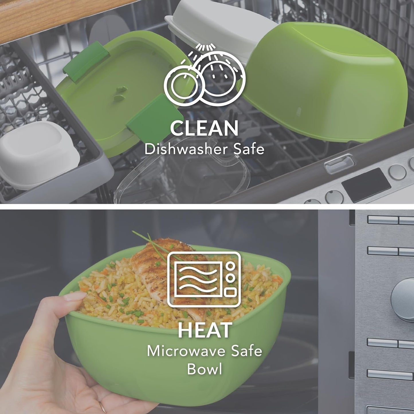 MEAL PREP PRO All-In-One Taco Bowl, Smoothie bowl, Salad Container | Large Salad Bowl, Bento Box Tray, Leak-Proof Sauce Container, Airtight Lid, & Fork | BPA-Free & Dishwasher/Microwave Safe