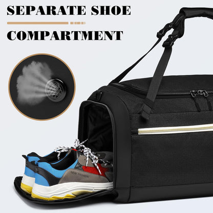 ABOUT YOUR BUSINESS Gym Bag with Shoes Compartment & Wet Pocket | 4 Way Large Sports Duffle Bag | Backpack, Weekender, Overnight Bag
