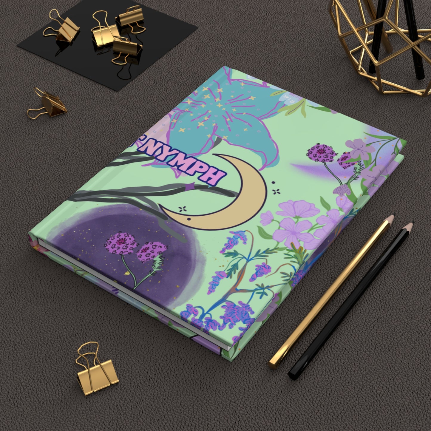 Floral Moon Journal — "Hot Nymph" Hardcover Matte Notebook
