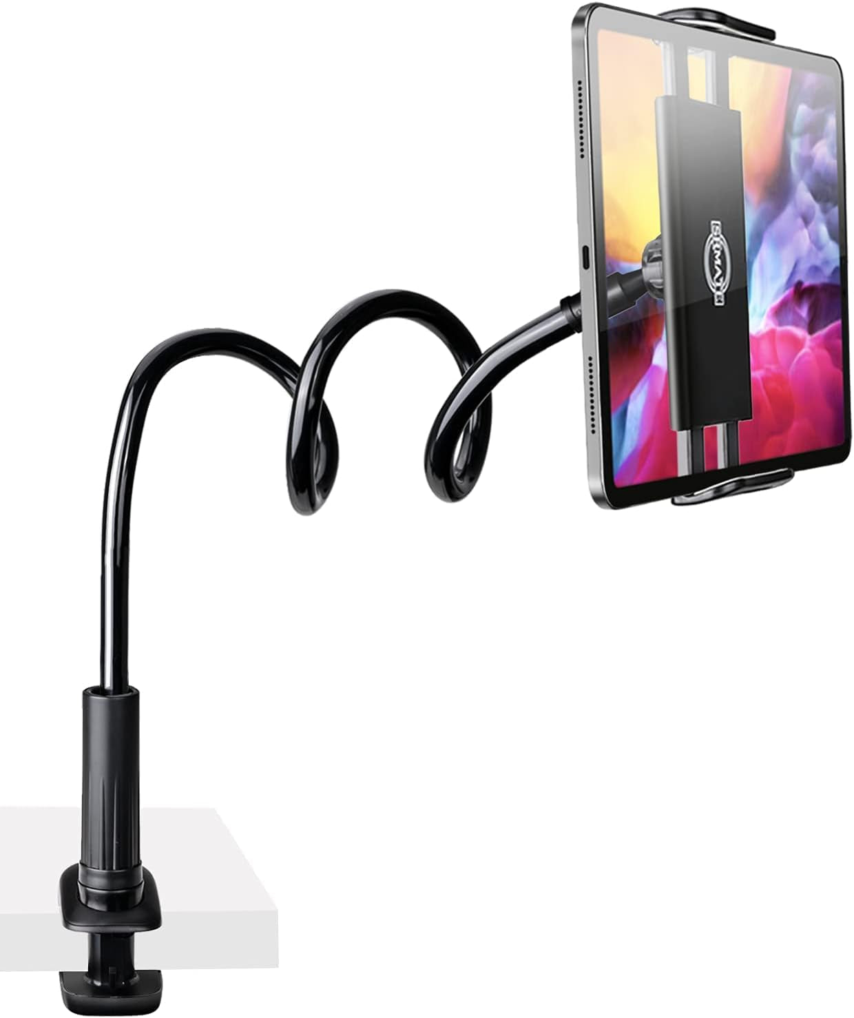 GET THAT POSTURE RIGHT Gooseneck Tablet Stand & Kindle Holder for Bed | Tablet Stand with Adjustable Flexible Arm Clamp | Mount Clip Holder for Phone Ipad Air Mini | Galaxy Tabs | Kindle Fire | Switch or Other 4.7-10.5" Devices