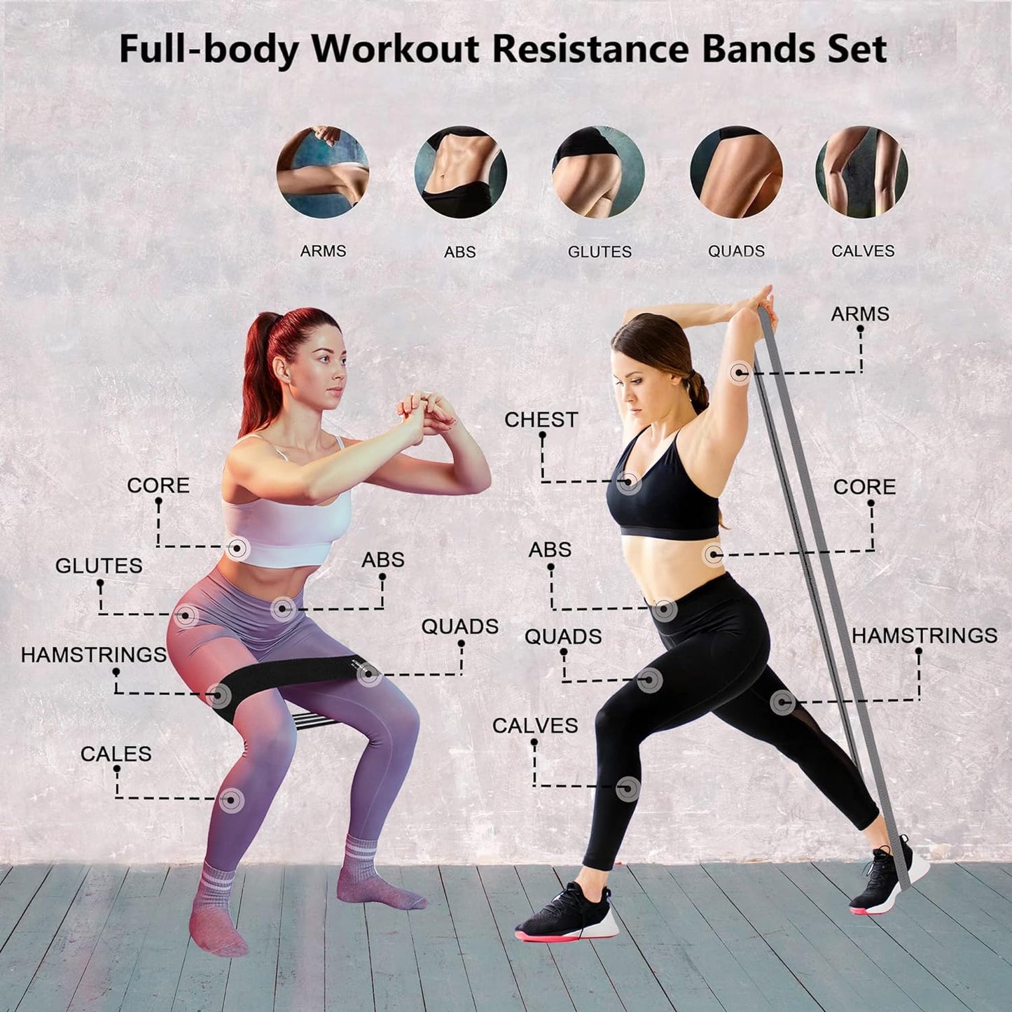 GROW THAT PEACH Fabric Resistance Bands for Working Out | 3 and 4 Levels Booty Bands Long Resistance Bands | Elastic Resistance Bands for Exercise Set