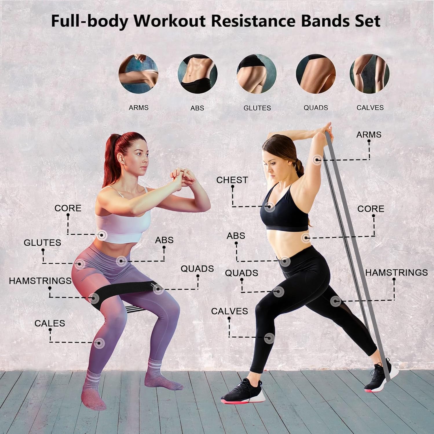 GROW THAT PEACH Fabric Resistance Bands for Working Out | 3 and 4 Levels Booty Bands Long Resistance Bands | Elastic Resistance Bands for Exercise Set