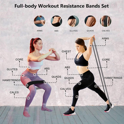 GROW THAT PEACH Fabric Resistance Bands for Working Out | 3 and 4 Levels Booty Bands Long Resistance Bands | Elastic Resistance Bands for Exercise Set