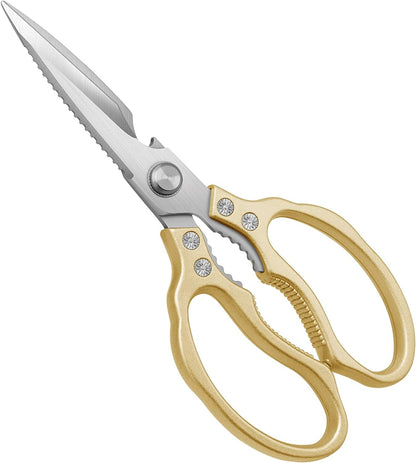 MEAL PREP ESSENTIALS Kitchen Shears / Scissors | Heavy Duty, Dishwasher Safe | Multi-Purpose Sharp Cooking Scissors for Chicken, Poultry, Fish, Meat, Herbs