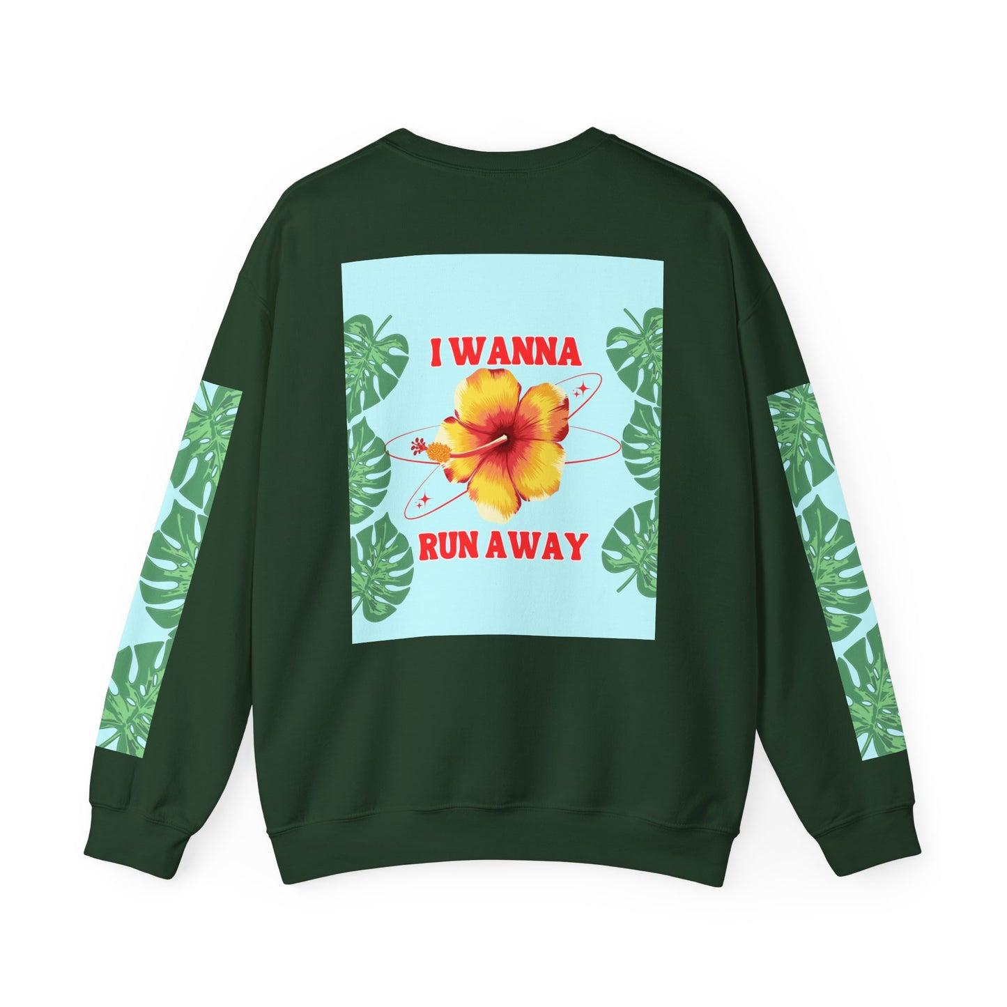 Run Away Tropical & Galactic Floral Crewneck Sweatshirt