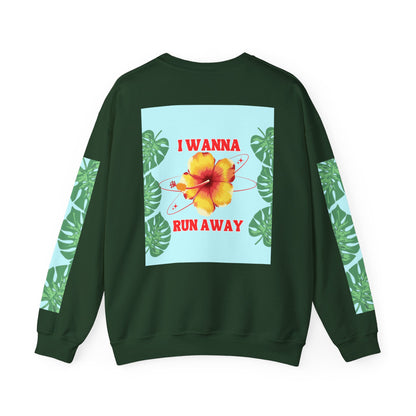 Run Away Tropical & Galactic Floral Crewneck Sweatshirt