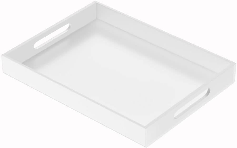 FROM CLUTTER TO CURATED Acrylic Serving Tray with handles 11X14 Inches - Spill Proof - Clear Decorative Tray Organizer for Any Space