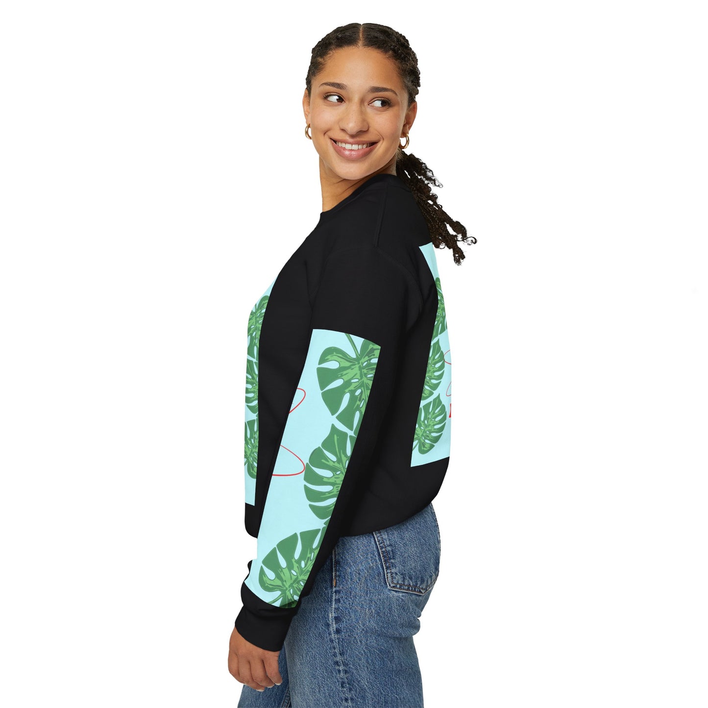 Run Away Tropical & Galactic Floral Crewneck Sweatshirt