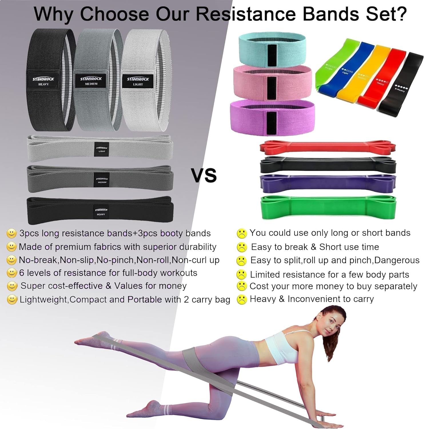 GROW THAT PEACH Fabric Resistance Bands for Working Out | 3 and 4 Levels Booty Bands Long Resistance Bands | Elastic Resistance Bands for Exercise Set