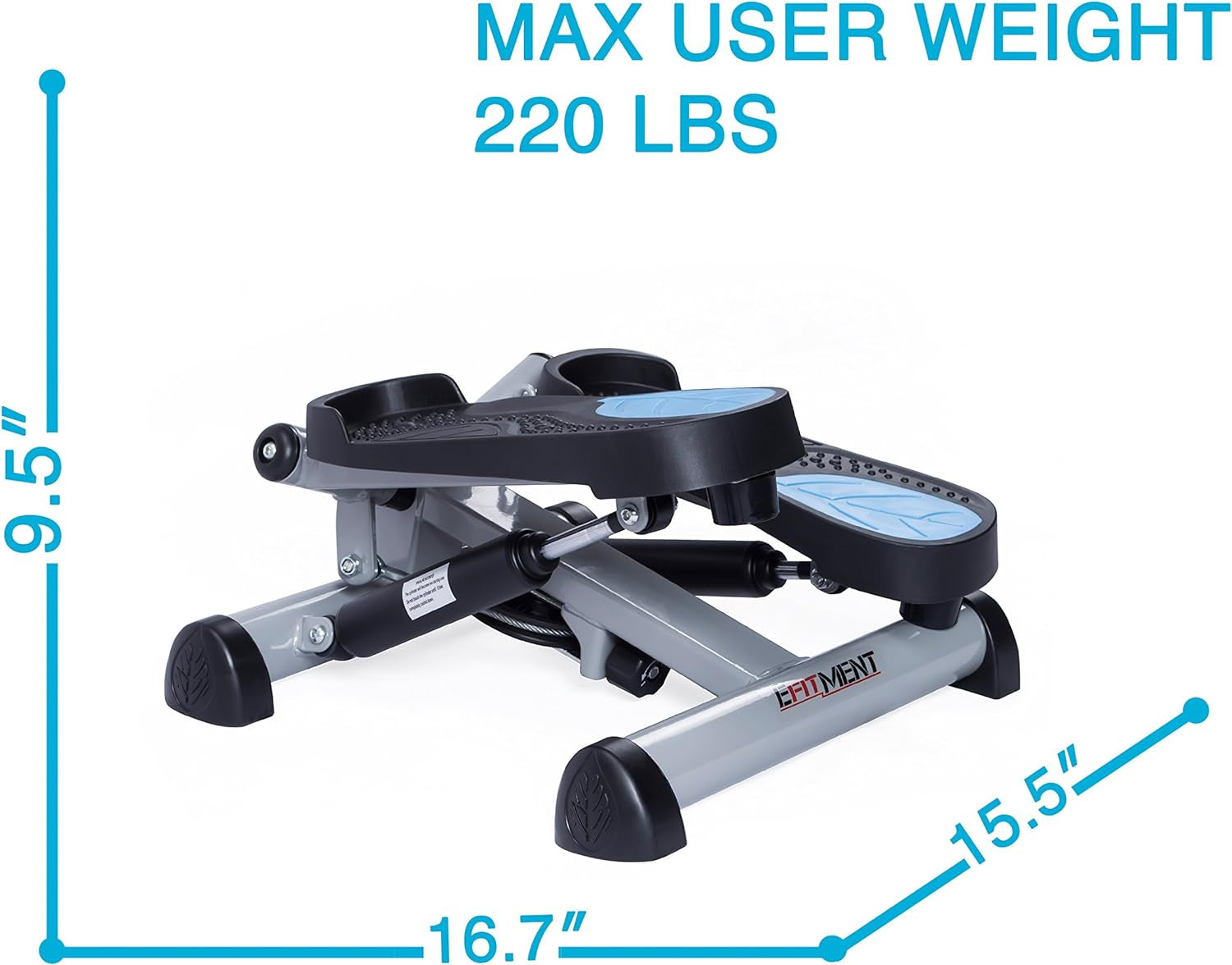 ONE STEP AT A TIME Mini Stepper for at Home Cardio - Non-Slip Pedals - Resistance Bands - LCD Digital Monitor