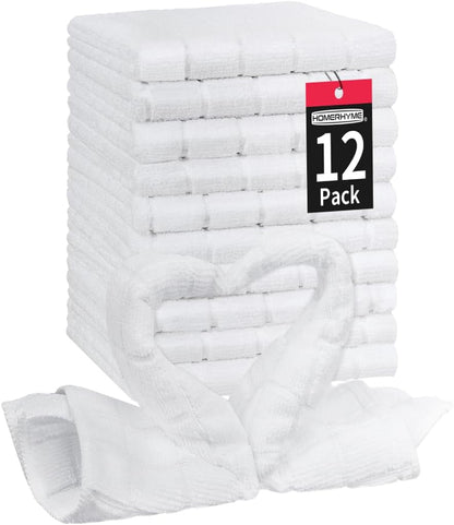 MAINTAIN THE MAINTENANCE ROUTINE Microfiber Washcloths Face Towel |12 Pack White Towels Washcloth | Soft, Lint Free, Quick Dry, Bulk Absorbent, Reusable Wash Cloth for Bathroom, Spa, Gym