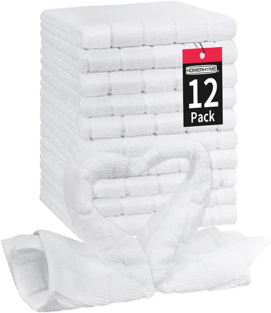 MAINTAIN THE MAINTENANCE ROUTINE Microfiber Washcloths Face Towel |12 Pack White Towels Washcloth | Soft, Lint Free, Quick Dry, Bulk Absorbent, Reusable Wash Cloth for Bathroom, Spa, Gym