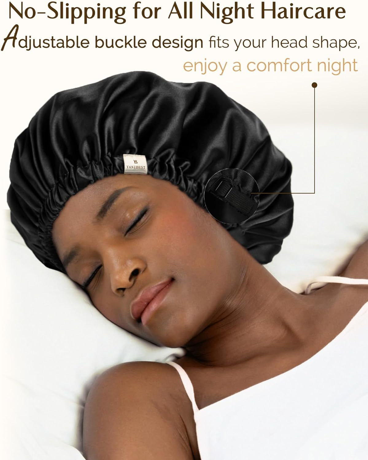 Adjustable & Double Layer Hair Bonnet for Natural Hair and Protective Hair Styles 